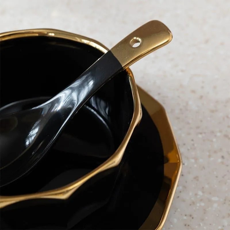 Jimo Black Soup Bowl Set (340 ML) - Eighteen Piece Set media 4
