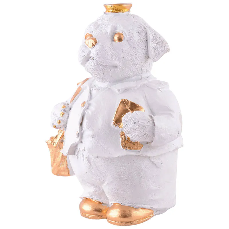 Paws & Purse Painted Polyresin Showpiece - White media 4