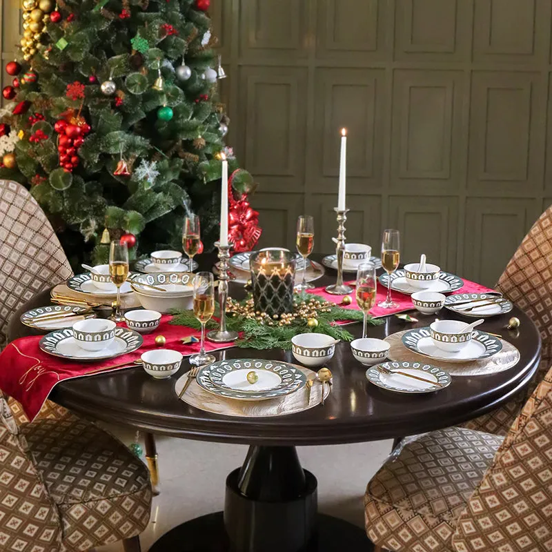 Gilded Chinar 24k Gold Brushed Porcelain Dinner Set - 33 Piece Set media 5