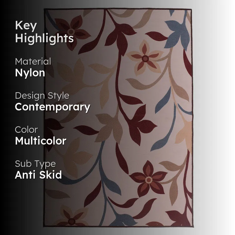Earthy Flora Anti-Skid Nylon Carpet media 2