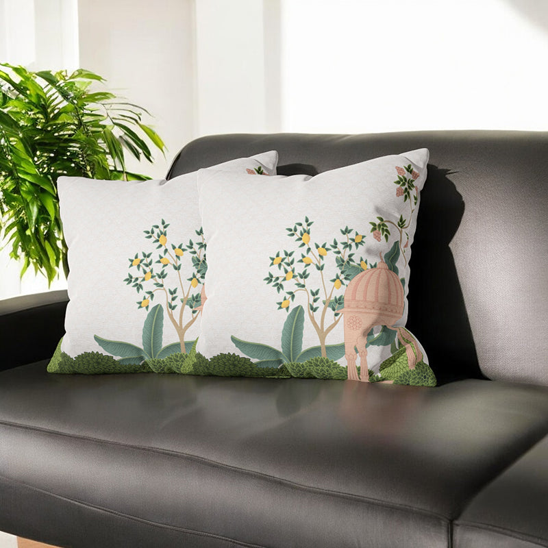 Royal Rajwada Printed Velvet Cushion Cover Set - Set Of Two