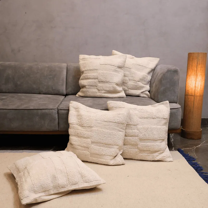 Cozy Courier Tufted Cushion Cover (Ivory) - Set Of Five media 1