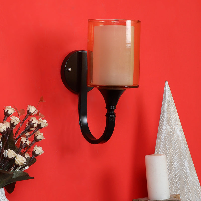 Cubra Iron Wall Lamp With Glass Shade media 3
