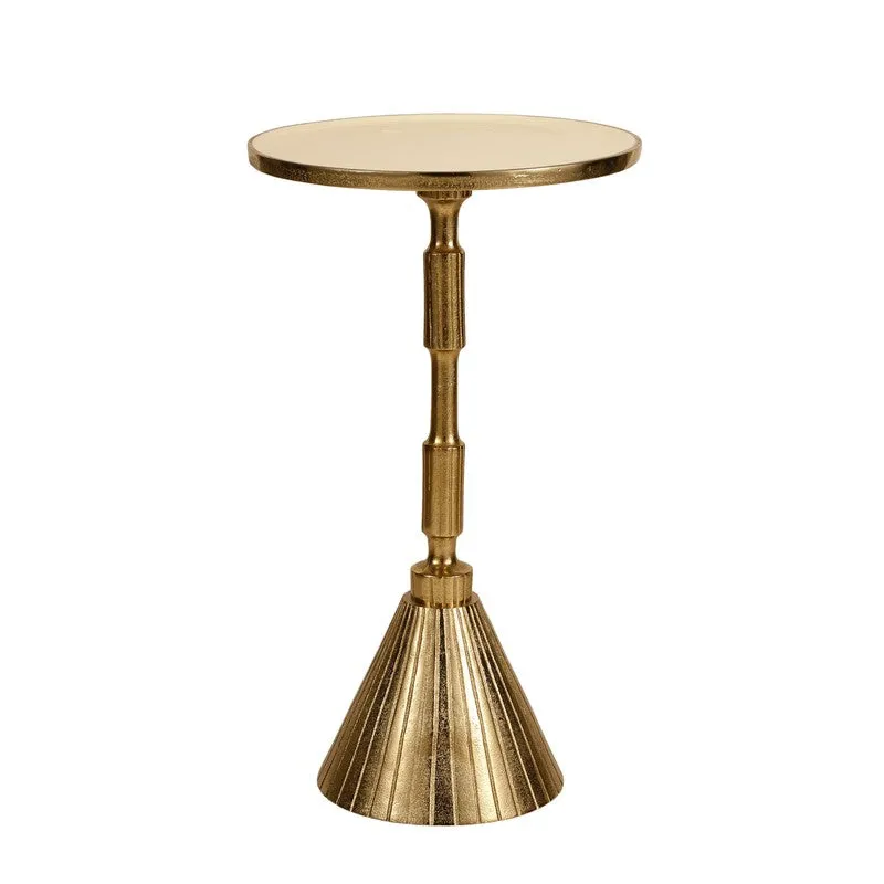 Flute Inspired Aluminum Side Table - Gold media 3