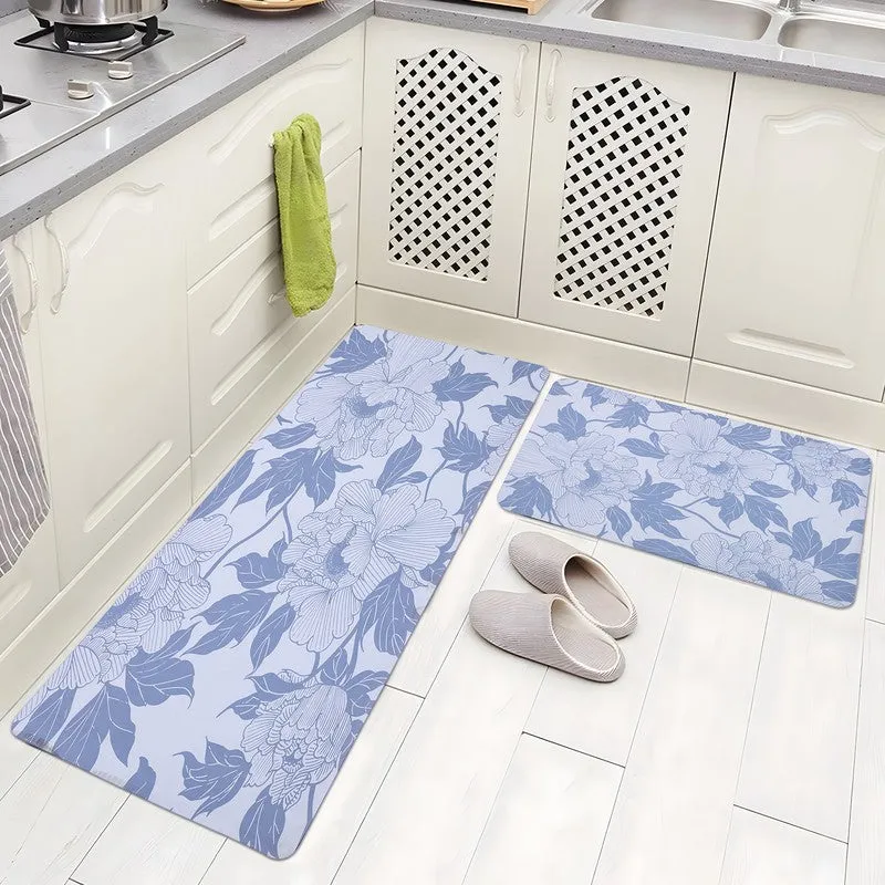 Snugelle Rubber Kitchen Floor Mats (Blue) - Set of Two media 1