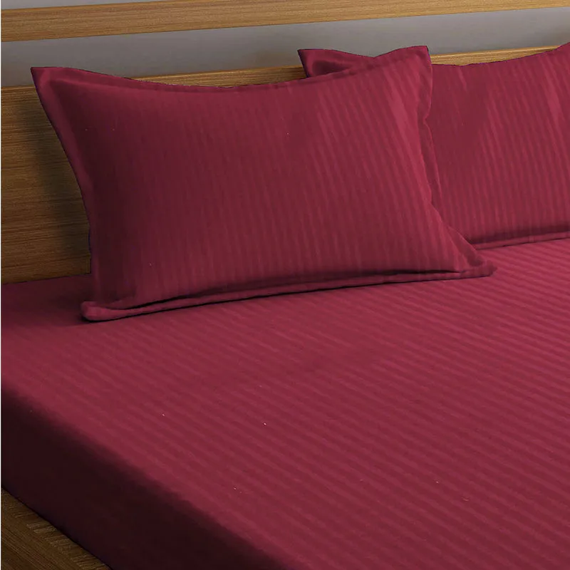 Onyx Stripes Bedsheet (Red) - 150 GSM media 3
