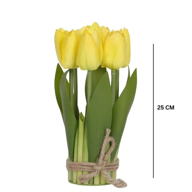 Realistic Artificial Tulip Bunch - Yellow media 6