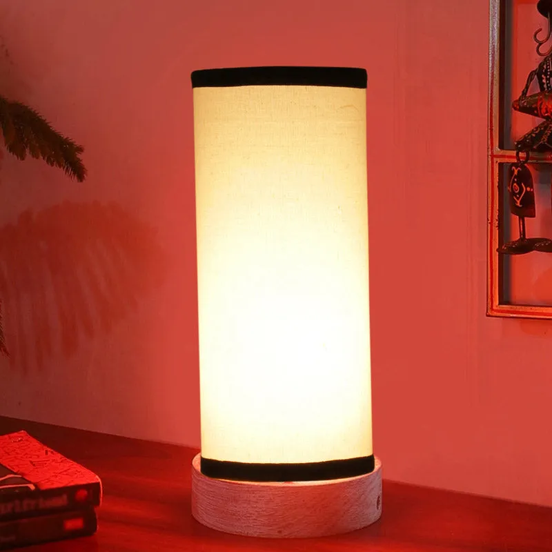 Ocra Tower Wooden Table Lamp - White,Black media 2