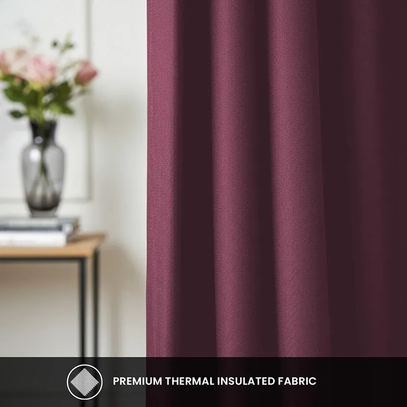 Urban Space Mauve Blackout Curtain - Set Of Two media 1