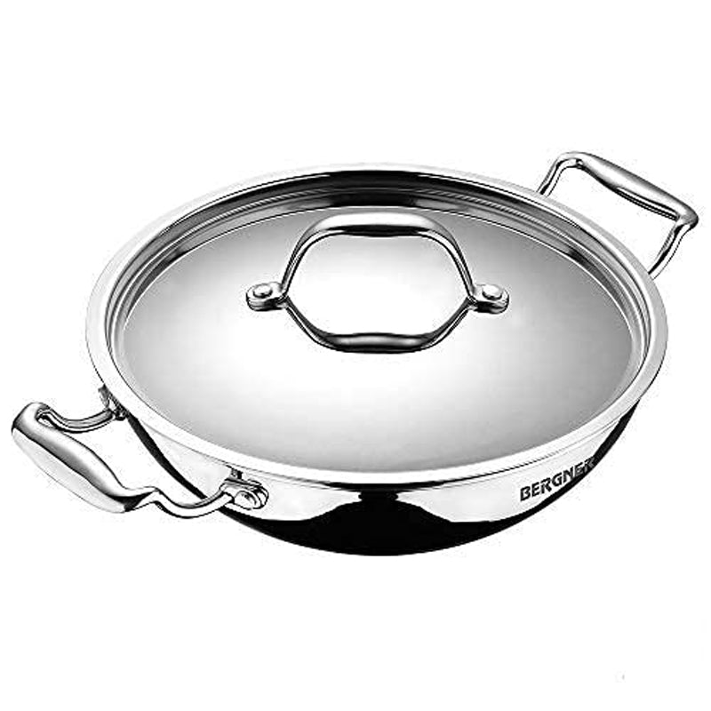Bergner Argent Triply Deep Kadhai With Lid - 2800 mL media 7