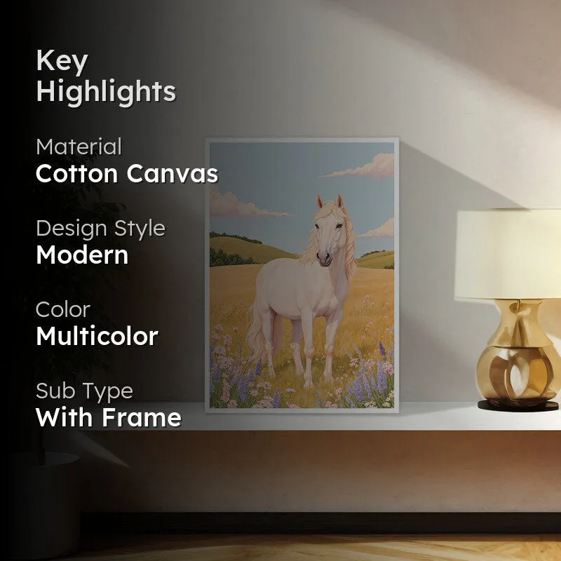 Gazing Horse Wall Art with White Frame media 2