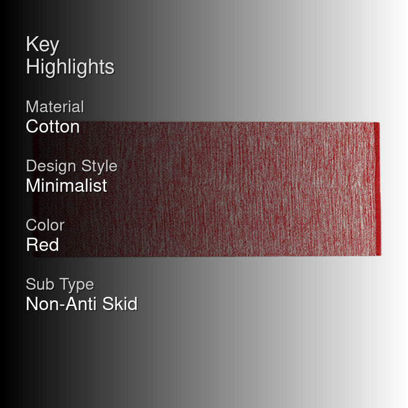 Artivine Cotton Runner Rug - Red media 2