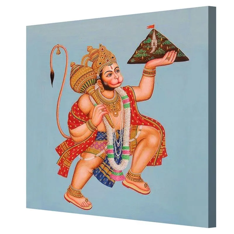 Sanjeevani Carrying Hanuman Wall Painting media 5