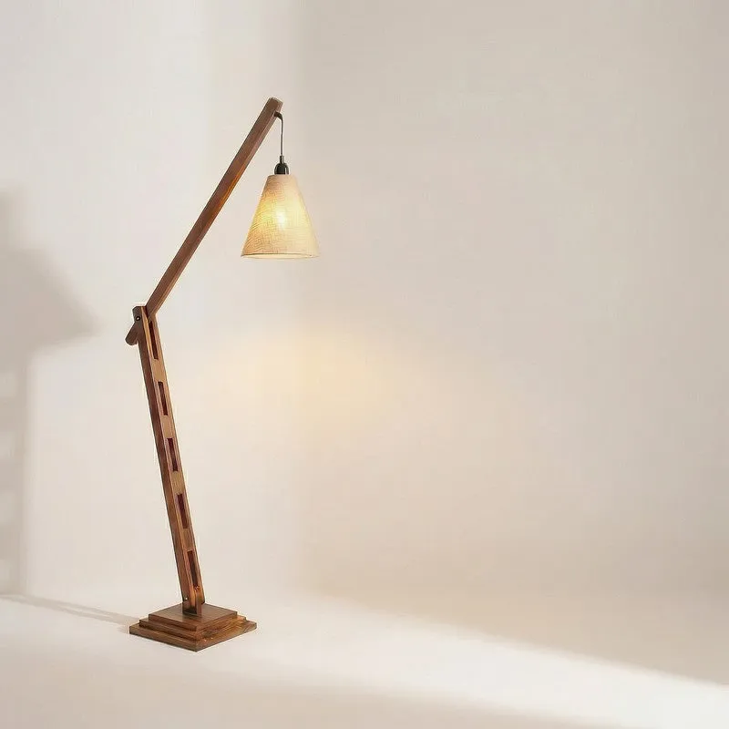 ConicalGlow Wooden Floor Lamp - Brown media 8