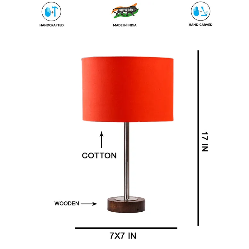 Cotin I Rodin Wooden Table Lamp - Orange,Silver,Brown media 7