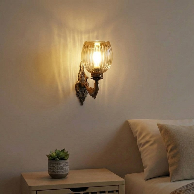 Elegant Glow Antique Glass Wall Lamp