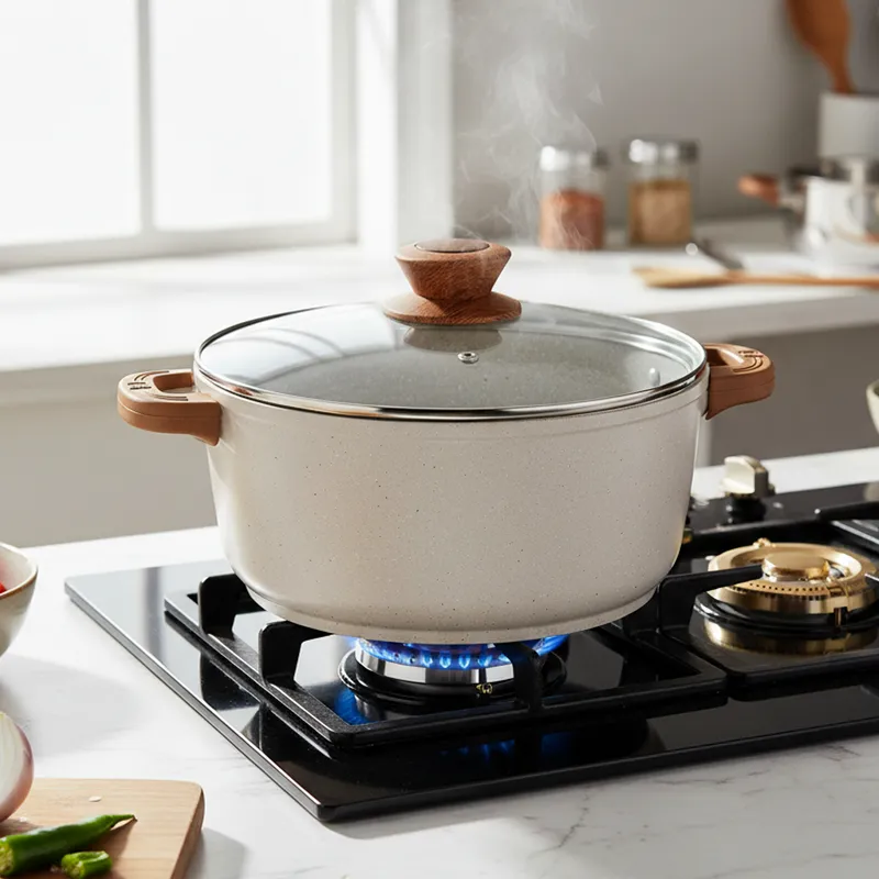 Bergner Smooth Sear Induction Safe Non-Stick Cooking Pot With Lid (28 cm) - Two Piece Set media 1