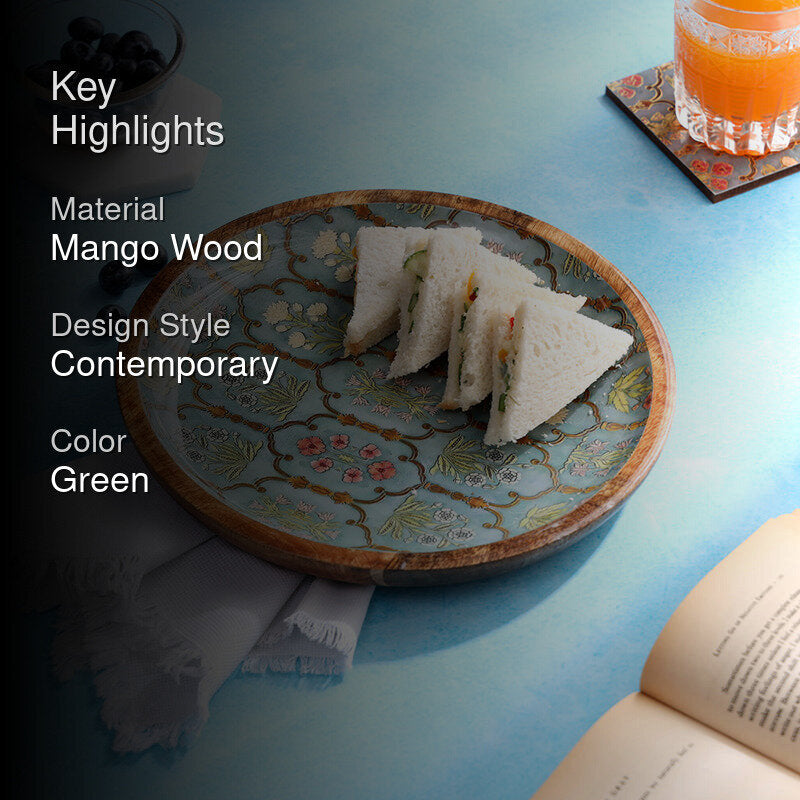 Fleur Jharokha Mango Wood Platter media 2