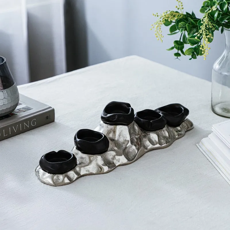 Modern Floral Candle Holder - Black media 3
