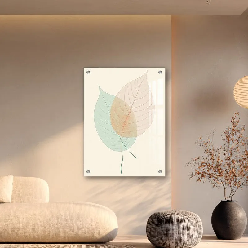 Two-Shade Leaf Nature Acrylic Wall Art media 5