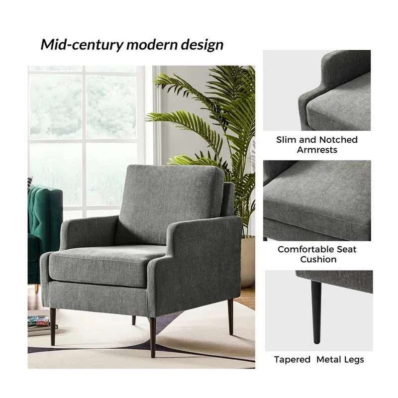 Nexora Neem Wood Accent Chair - Dark Grey media 5