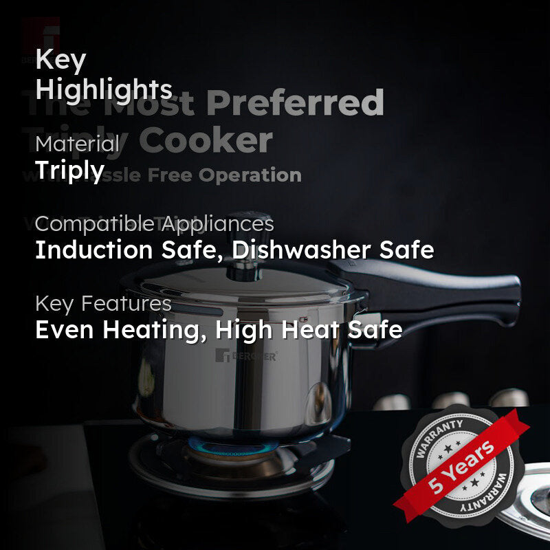 Bergner Induction Safe Pressure Cooker - 2000 ml/14 Inches media 2