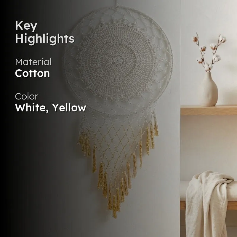 Tonae White Macrame Dreamcatcher media 2