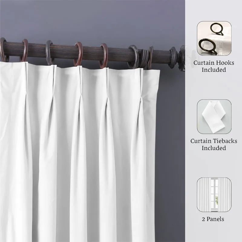 Imora Double Pinch Pleat Medium Width Curtain - White media 9