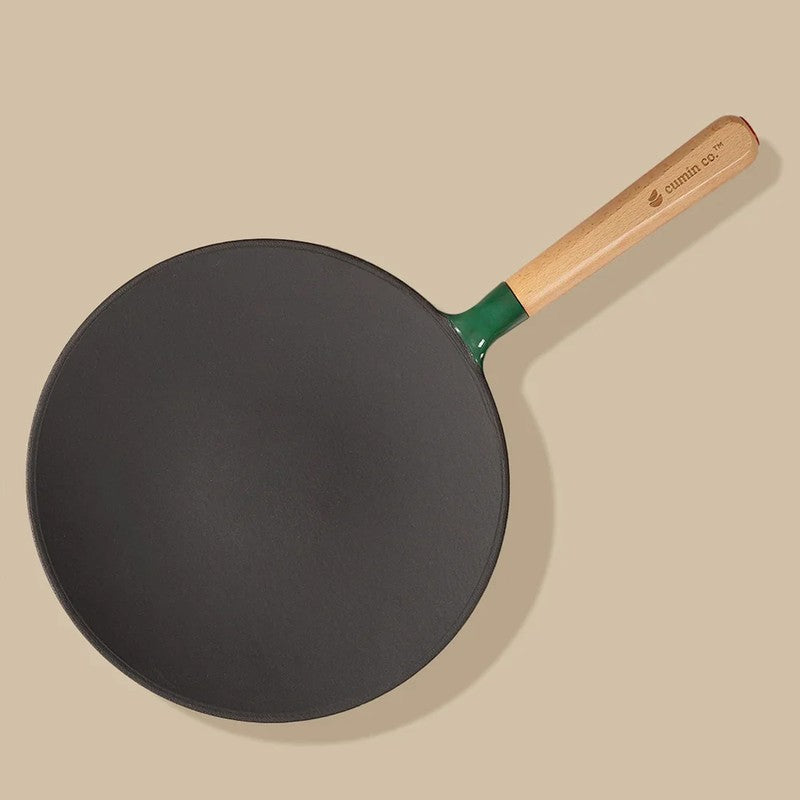 Cumin Co Enamel Cast Iron Roti Tawa - Green media 3