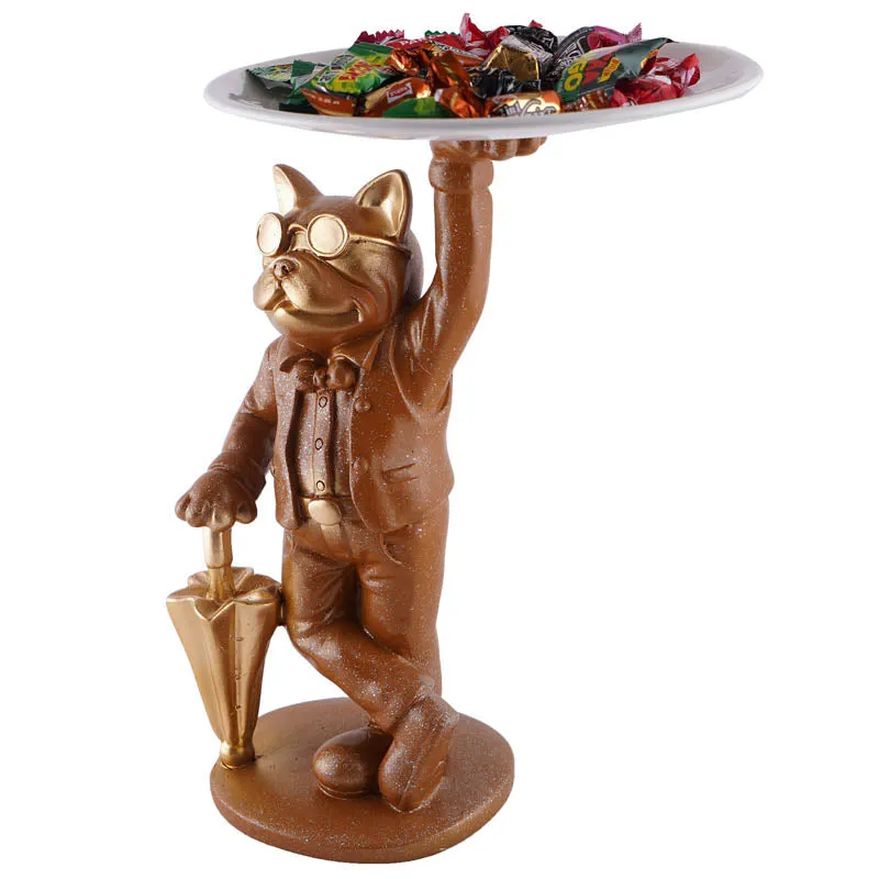 Dapper Cat Painted Polyresin Show Piece - Brown media 5