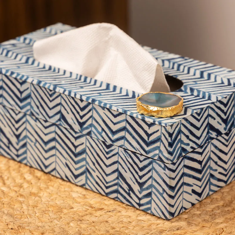 Azure Chevron MDF Tissue Holder media 8