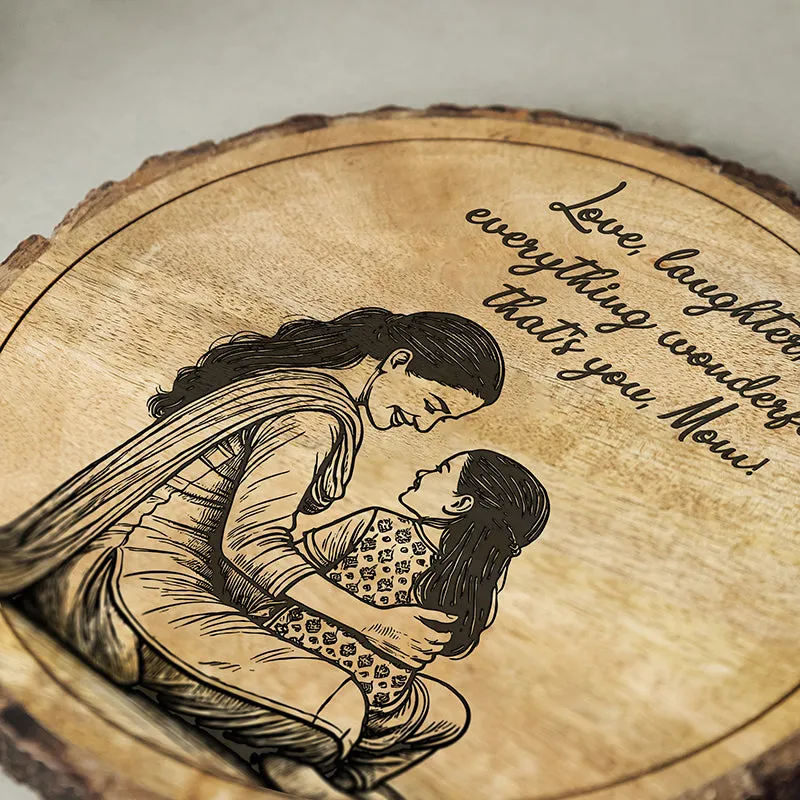 Love, Laughter & Everthing Wood Showpiece - Round media 4