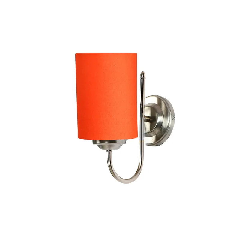 Altura Cylindrical Fabric & Metal Wall Lamp - Orange media 4