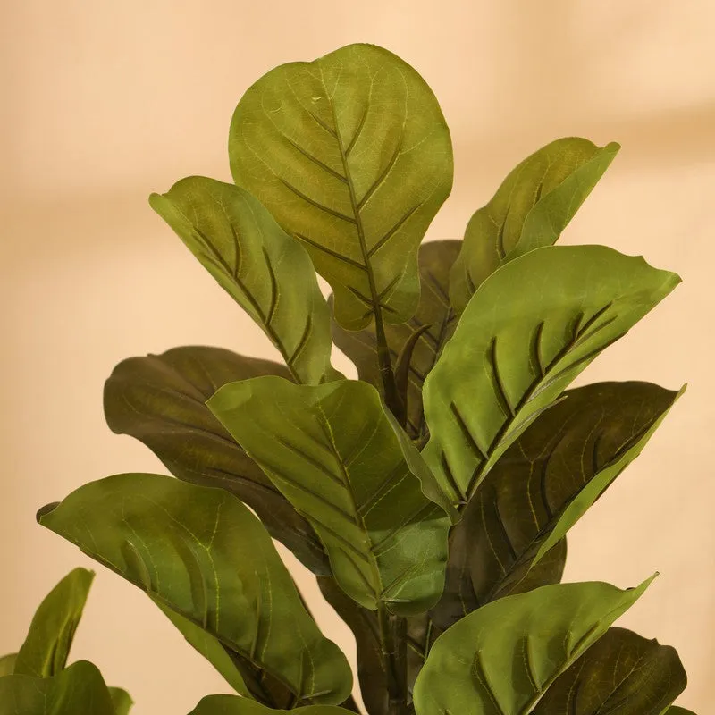 Tall Artificial Fiddle Leaf Fig Plant With Black Plastic Pot 5 ft media 8