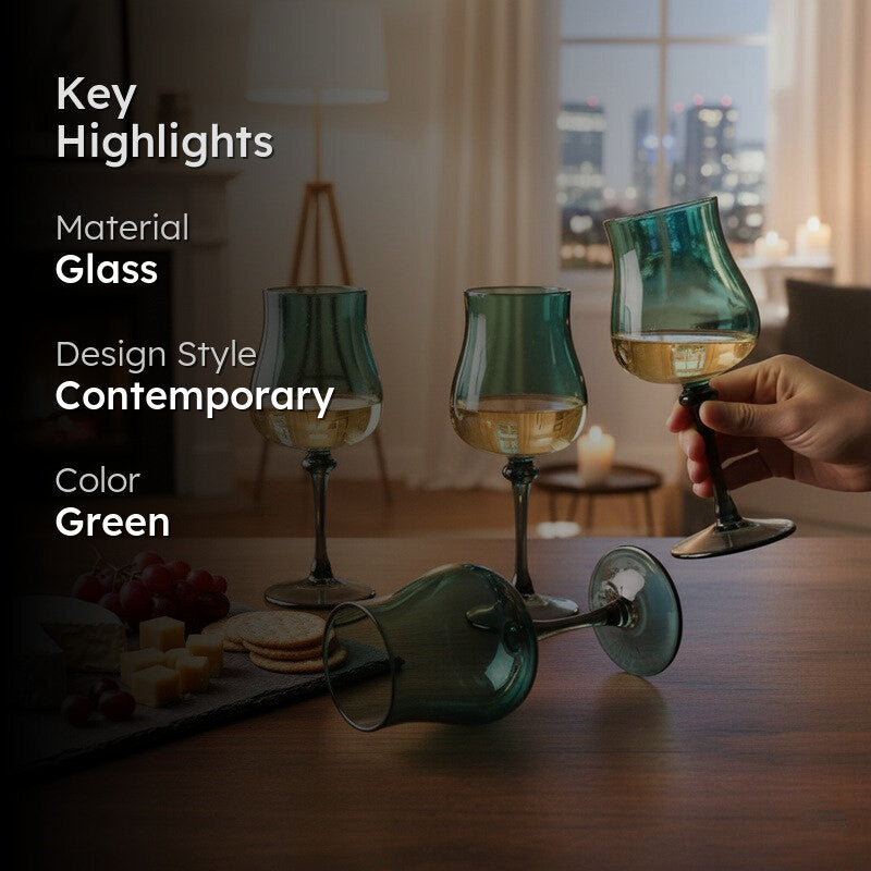 Jade Mist Wine Glasses (240 mL Each) - Set Of Four media 2