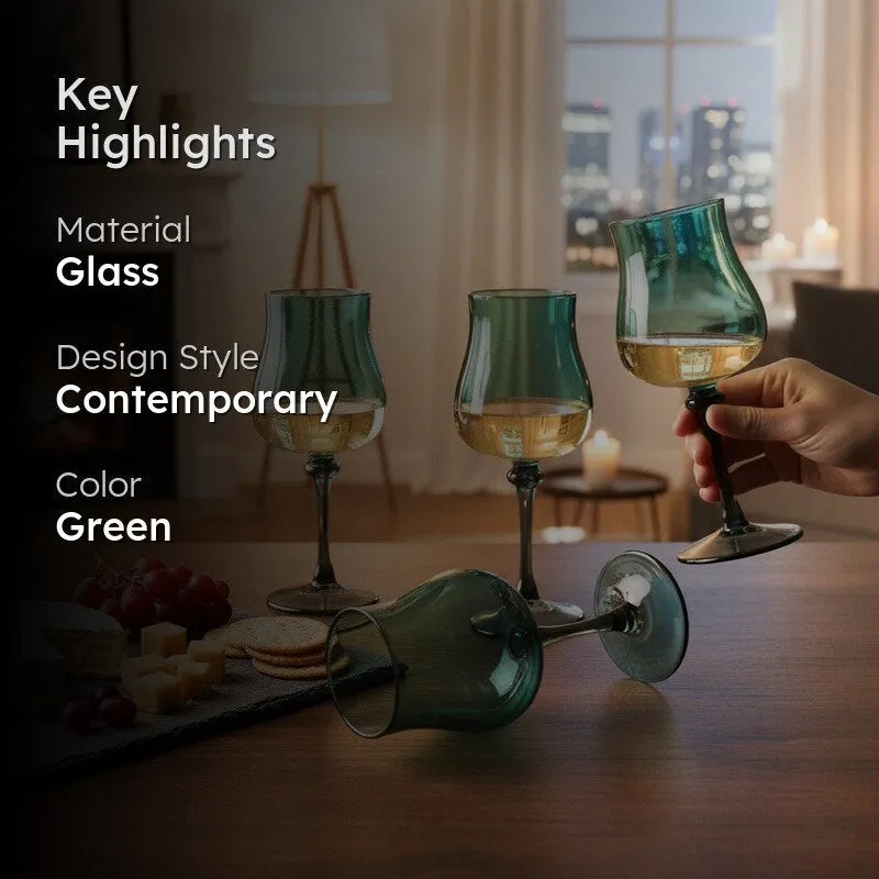 Jade Mist Wine Glasses (240 mL Each) - Set Of Four media 2