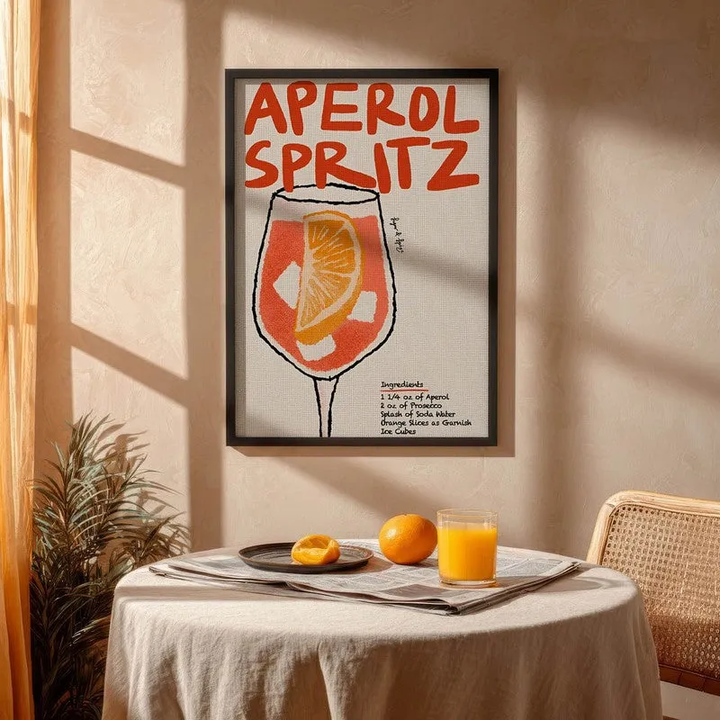 Aperol Spritz Archival Canvas Wall Art - Black media 4