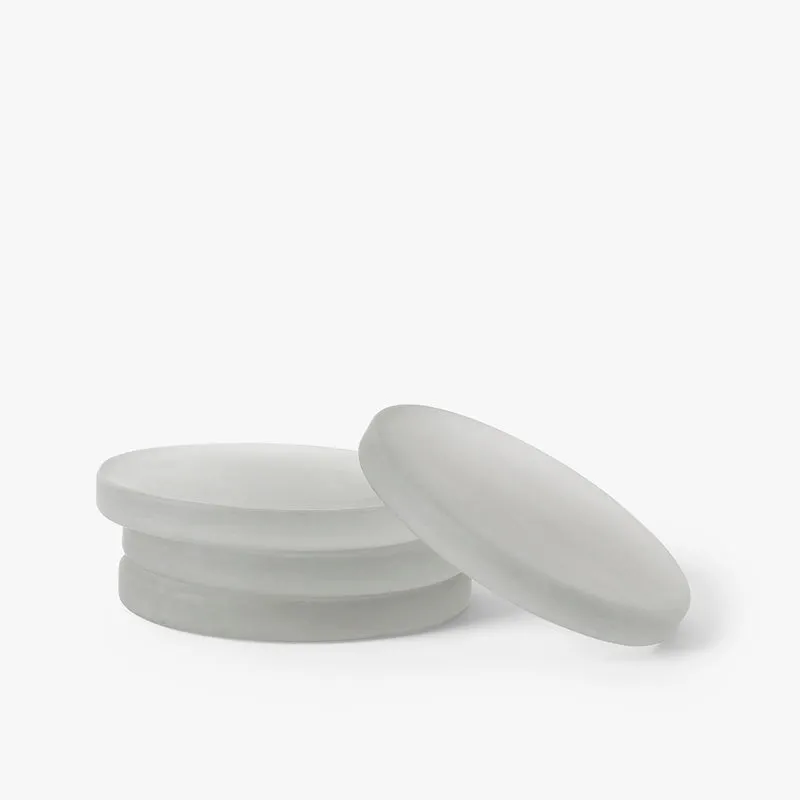 Glossy Drop Glass Coaster (White) - Set Of Four media 4