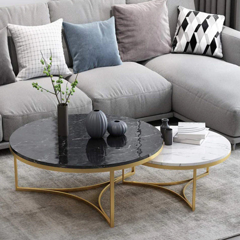 Arc Aura Accent Table with Marble Top