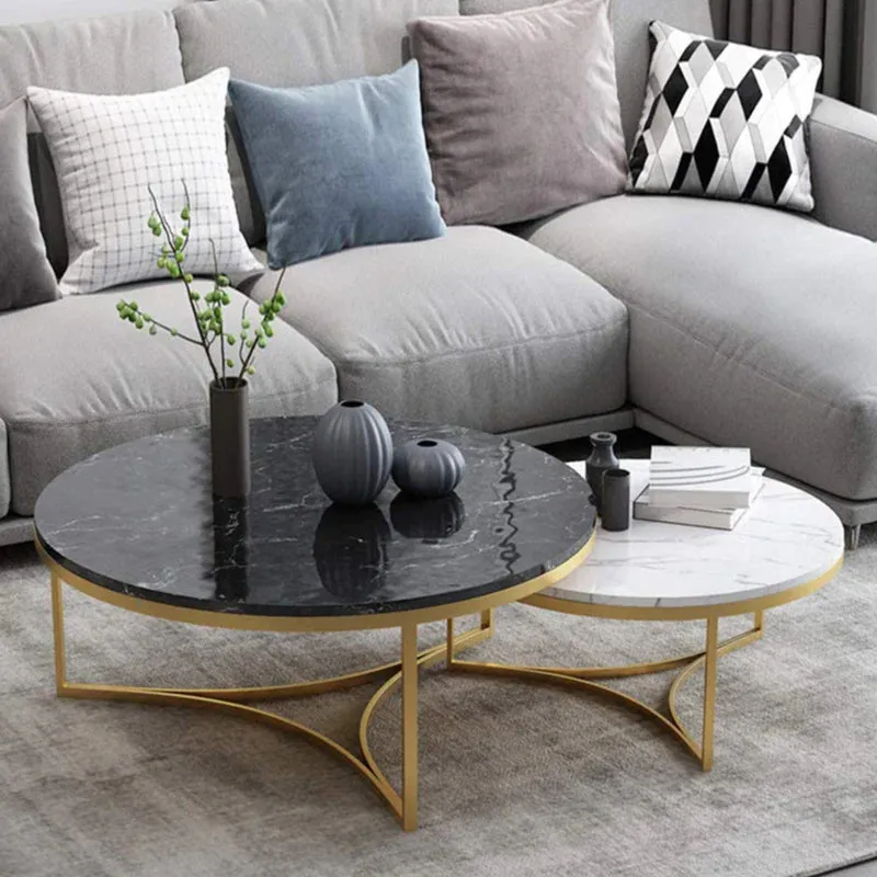 Arc Aura Accent Table with Marble Top media 1
