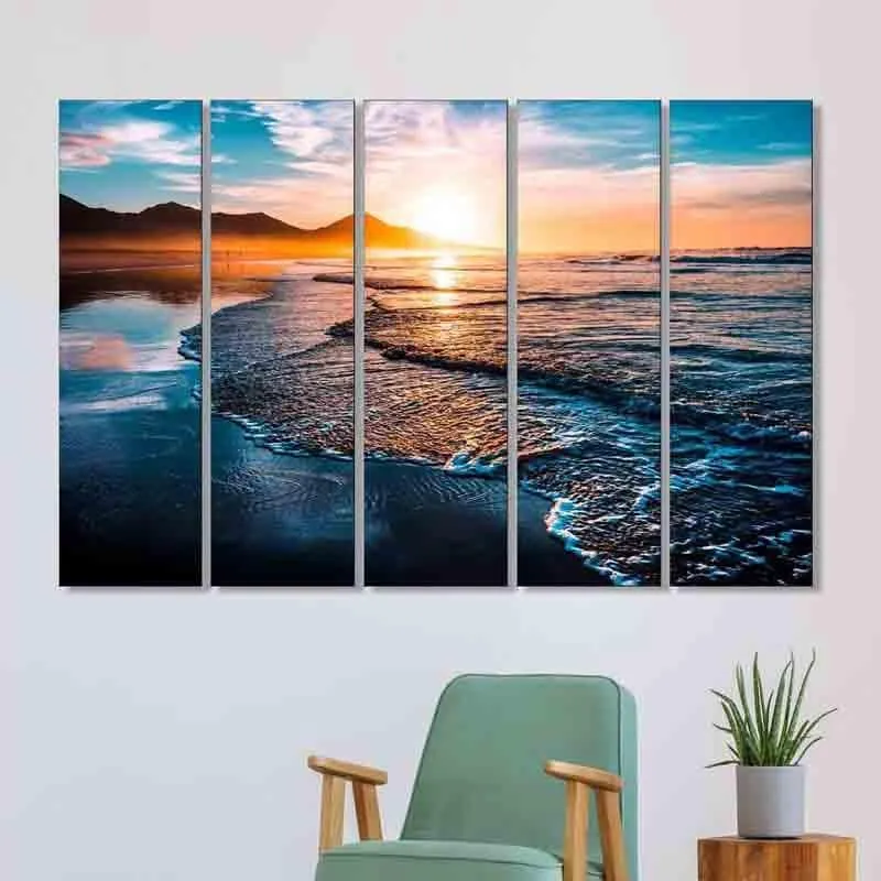 Waves Wall Art - Set of Five media 5