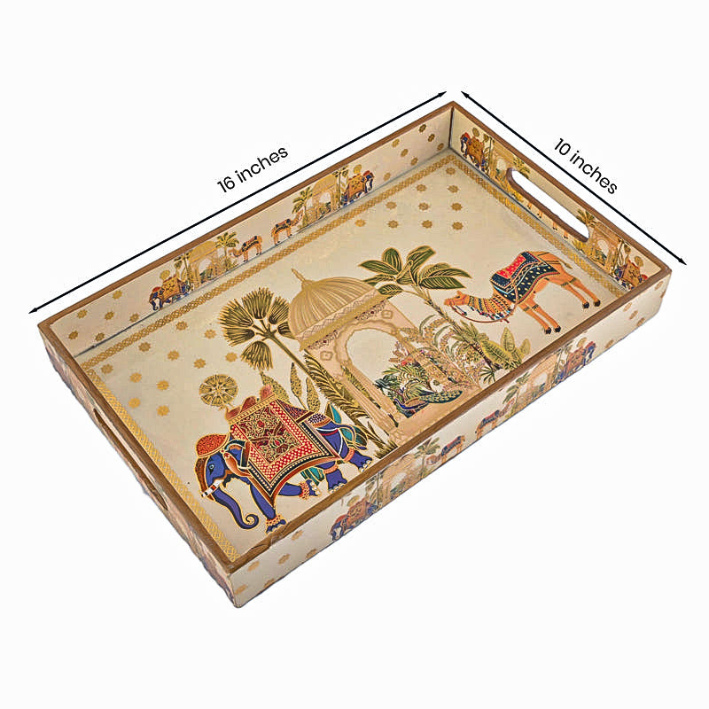 Rajvaha Wood Serving Tray media 8