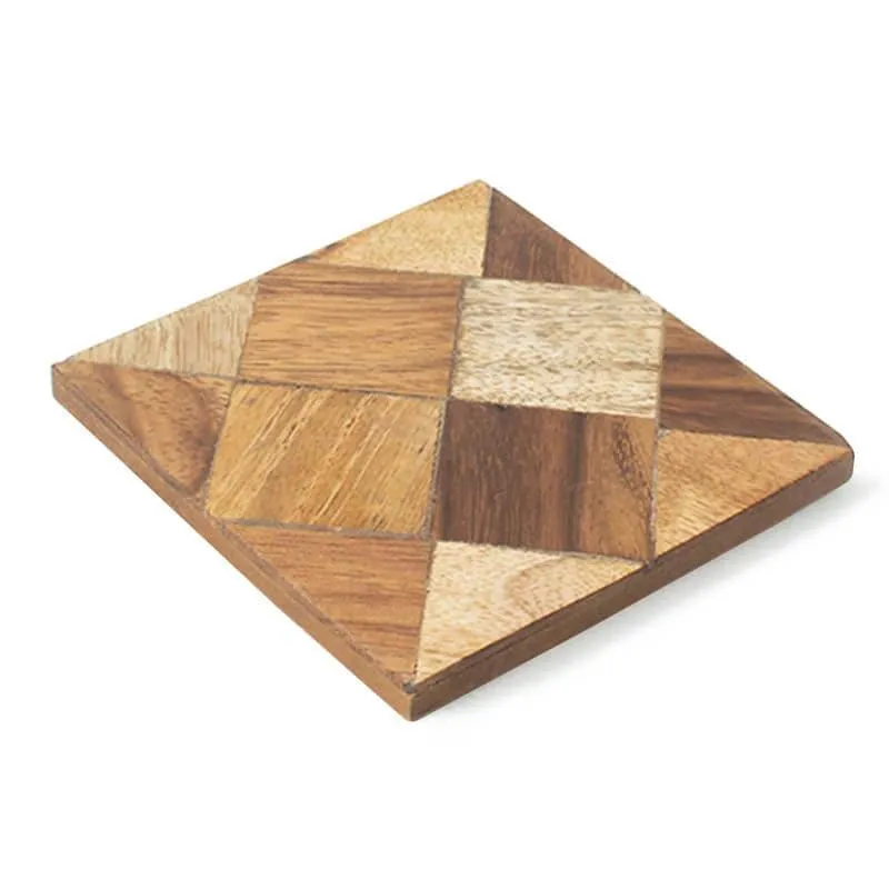 Applique Design Wooden Coaster - Set Of Four media 3
