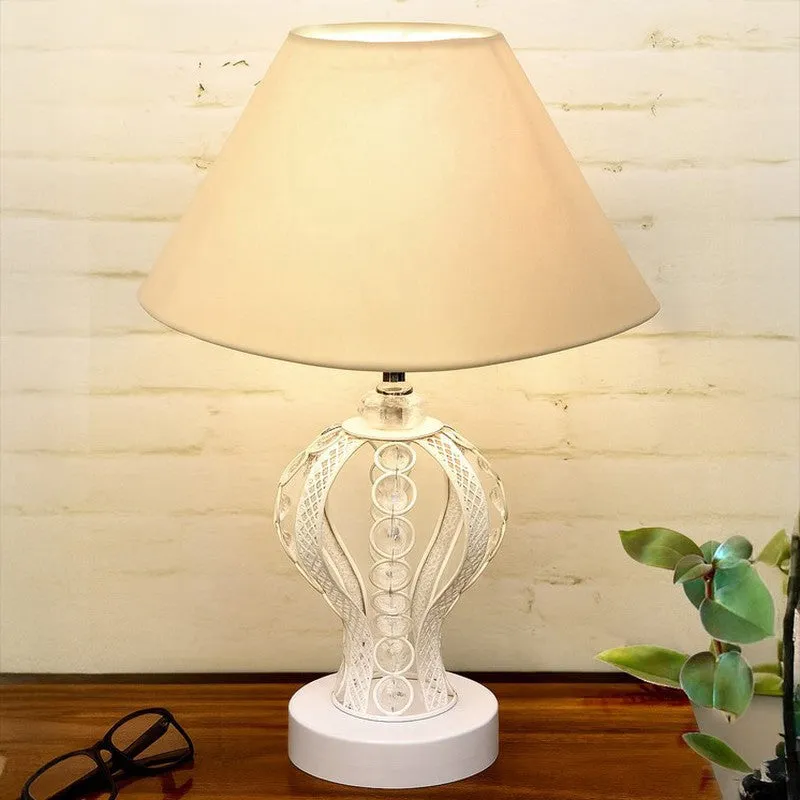 Irelle Fey Metal Table Lamp - Ivory,White media 1