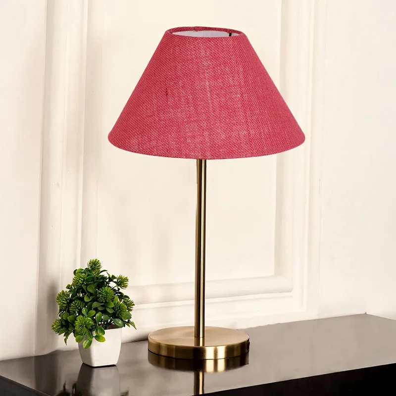Loft Gleam Jute & Metal Table Lamp (Empire) - Red,Gold media 2