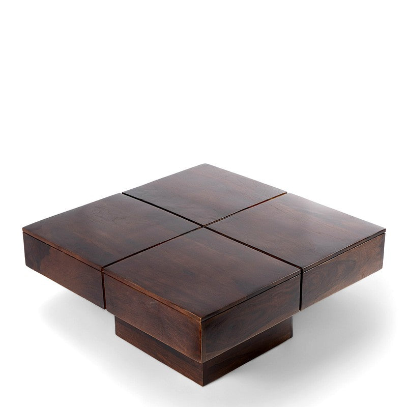 Tervon Sheesham Wooden Center Table - Deep Brown media 4