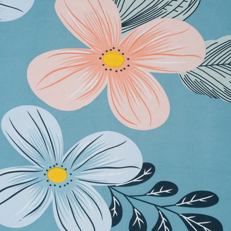 Peachy Blooms Floral Bedsheet - 130 GSM media 6