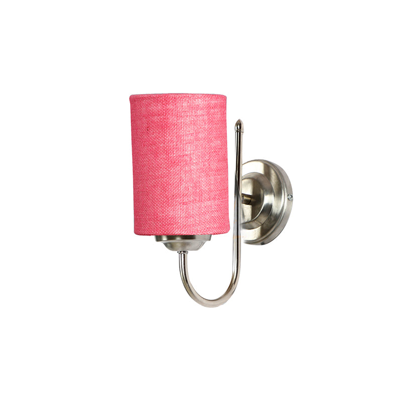 Altura Cylindrical Fabric & Metal Wall Lamp - Pink media 3
