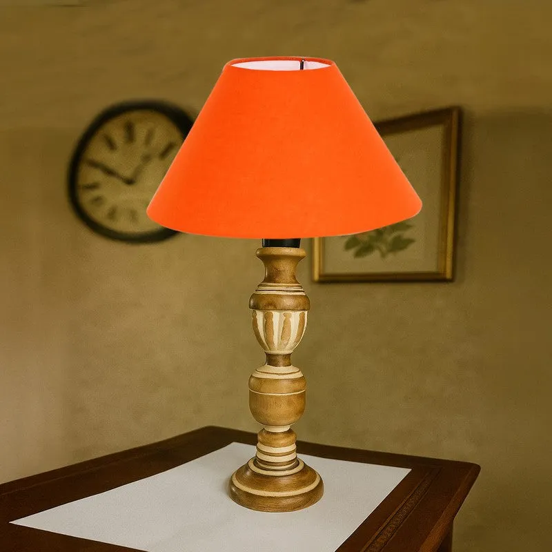 Zenrae Lume Wooden Table Lamp - Orange media 4