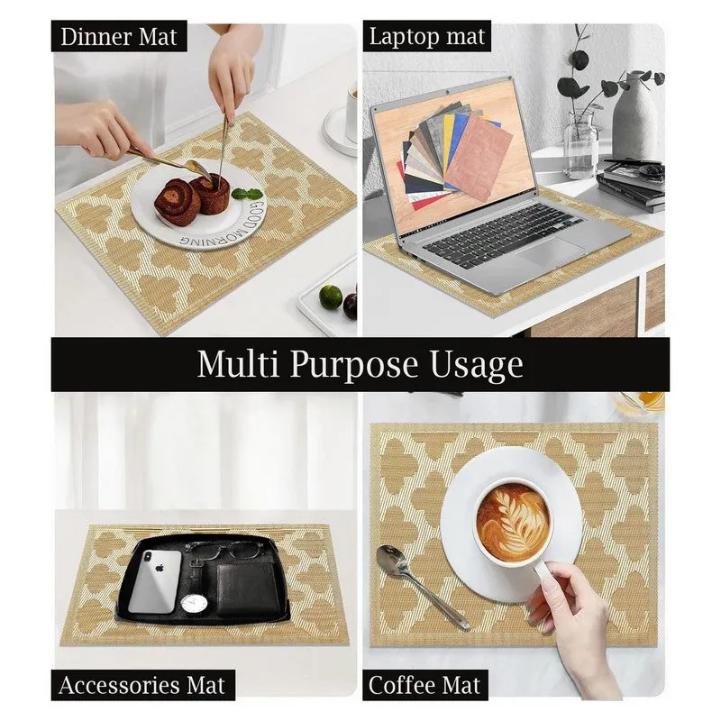 Lyora Golden Rectangle PVC Table Mats - Set Of Four media 5